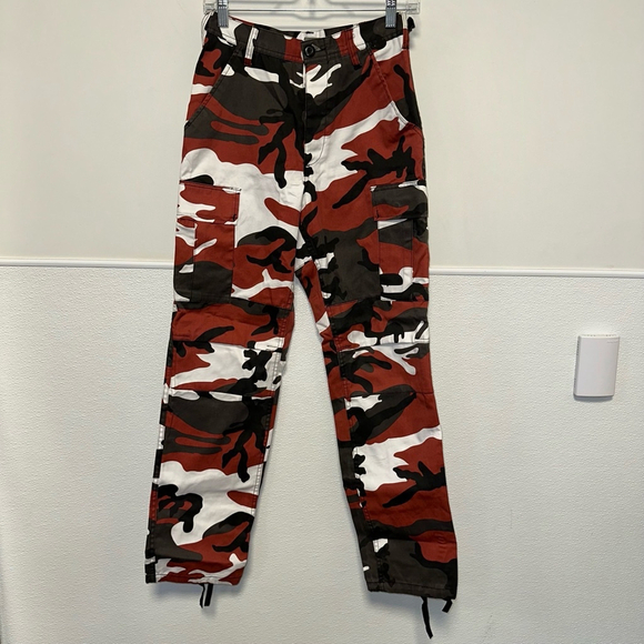 Rothco Military Style Cargo Pants BDU Camo Size Extra Small Red Black White - Picture 12 of 13